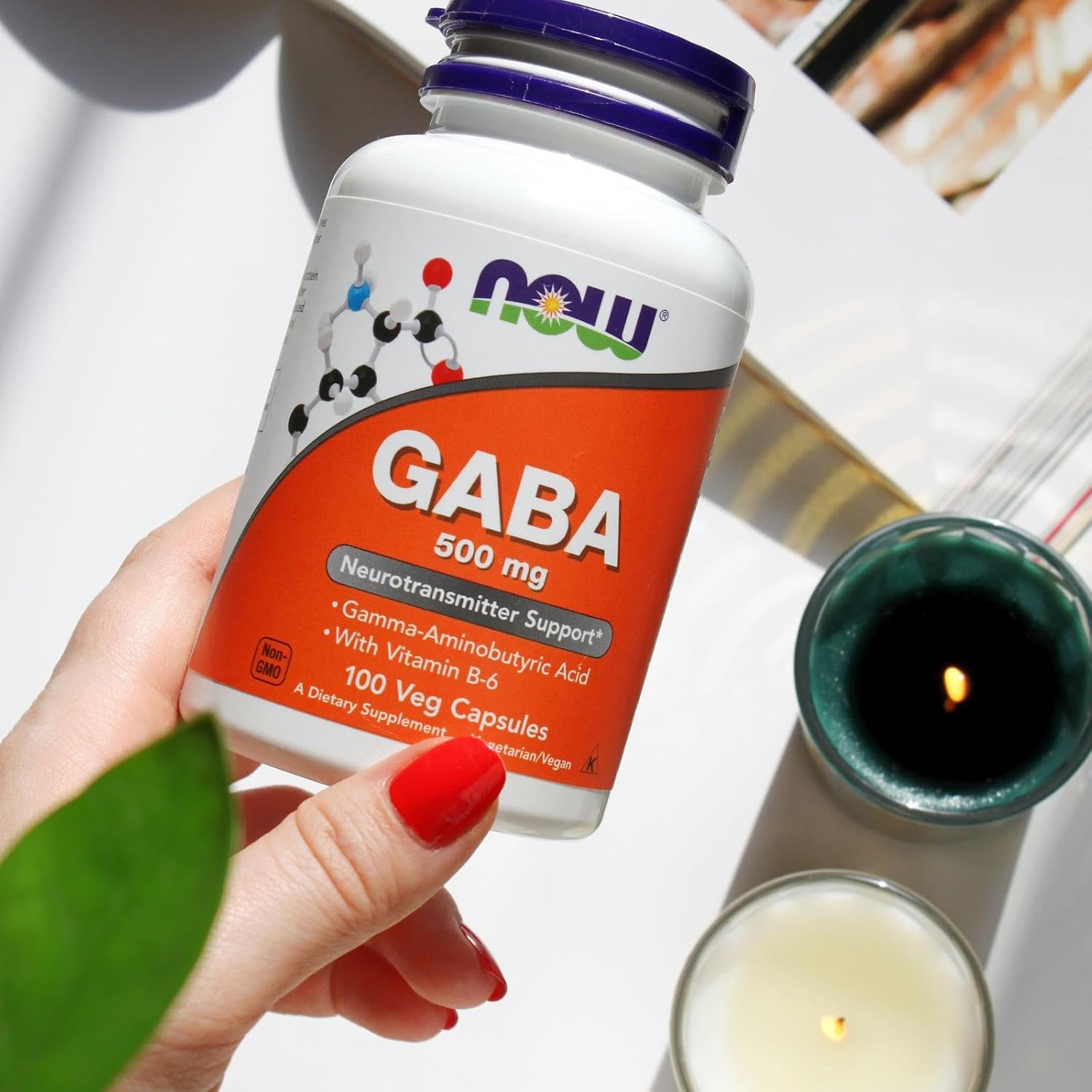 NOW Gaba 500mg, 100 Cápsulas Vegetales