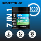 DEDICAD NAD+ Suplemento con Resveratrol, Quercetina, Berberina, Fisetina, TMG y Semilla de Uva - 60 Cápsulas