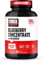 Force Factor Blueberry Concentrate - Suplemento Antioxidante con Arándano Azul, 90 Cápsulas Blandas