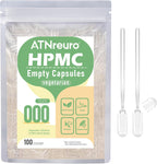 Cápsulas Vacías Veganas 000 con 2 Microcucharas - 100 uds - Cápsulas Vegetarianas para Polvos Suplementos