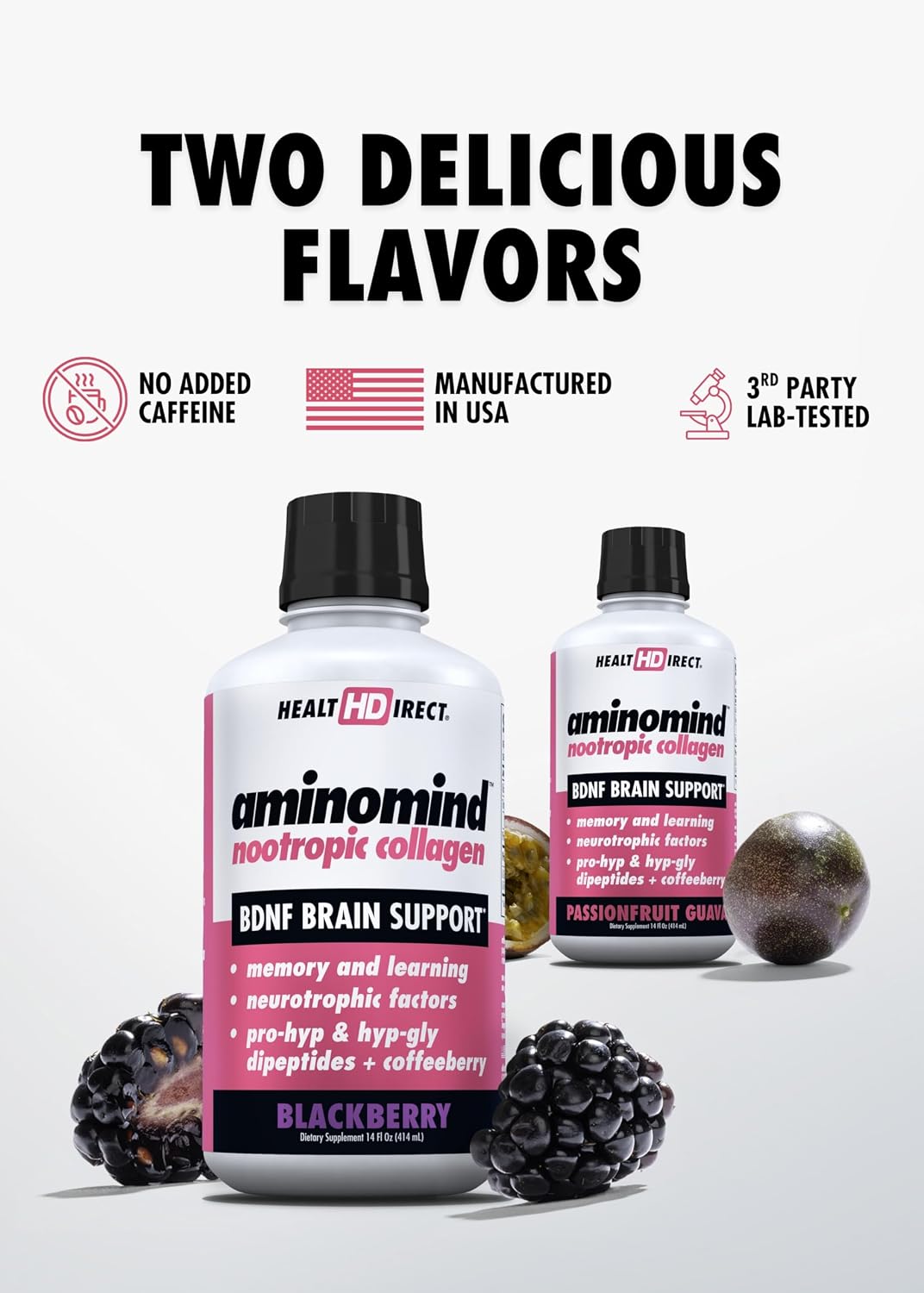 AminoMind – Suplemento de Colágeno Nootrópico para la Salud Cerebral – 14 Fl Oz (28 porciones)