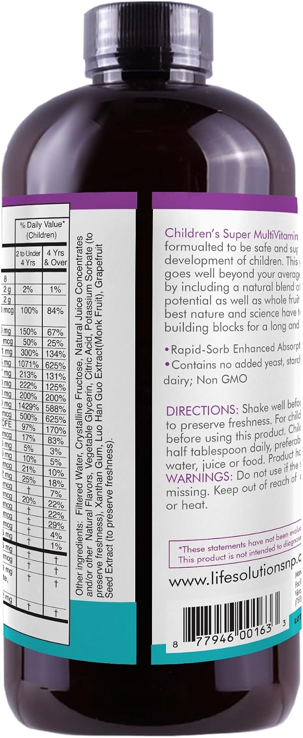 Multivitamínico y Minerales Líquido para Niños - Life Solutions (946 ml)