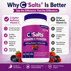 C-Salts Vitamina C Tamponada en Polvo - Orgánica, Frutos Rojos, 4000mg, 84 Porciones