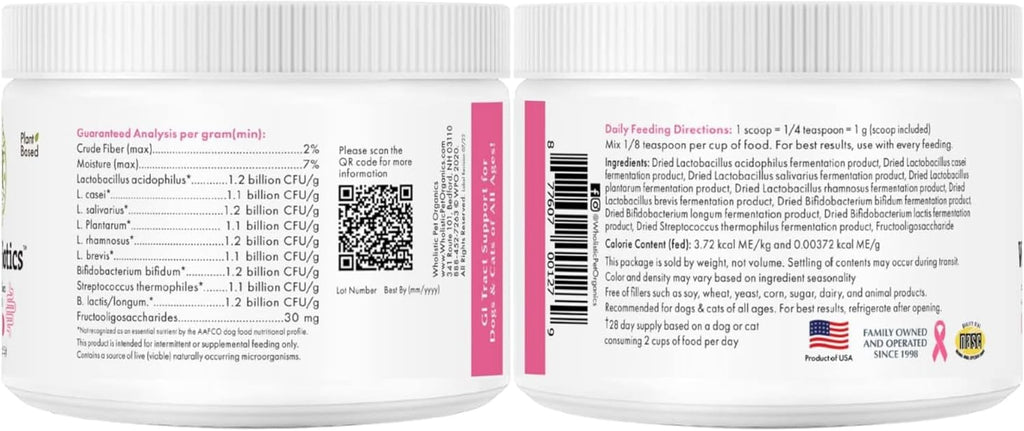 WholeBiotics Daily Probiotics for Dogs - Digestive & Immunity Support - 9 Strains - 28 Doses