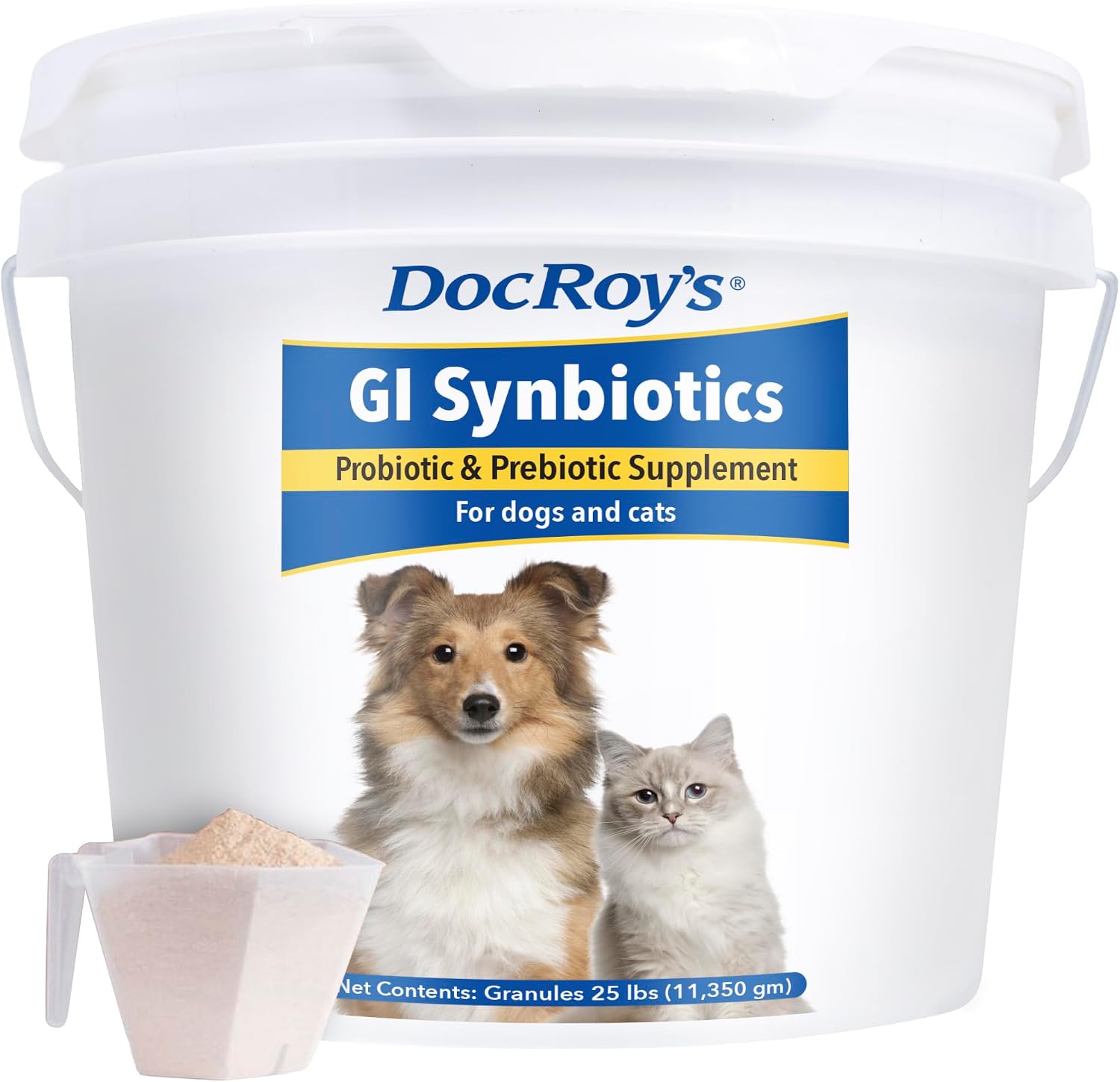 Doc Roy's GI Synbiotics: Probióticos y Prebióticos para Perros y Gatos, 454 g