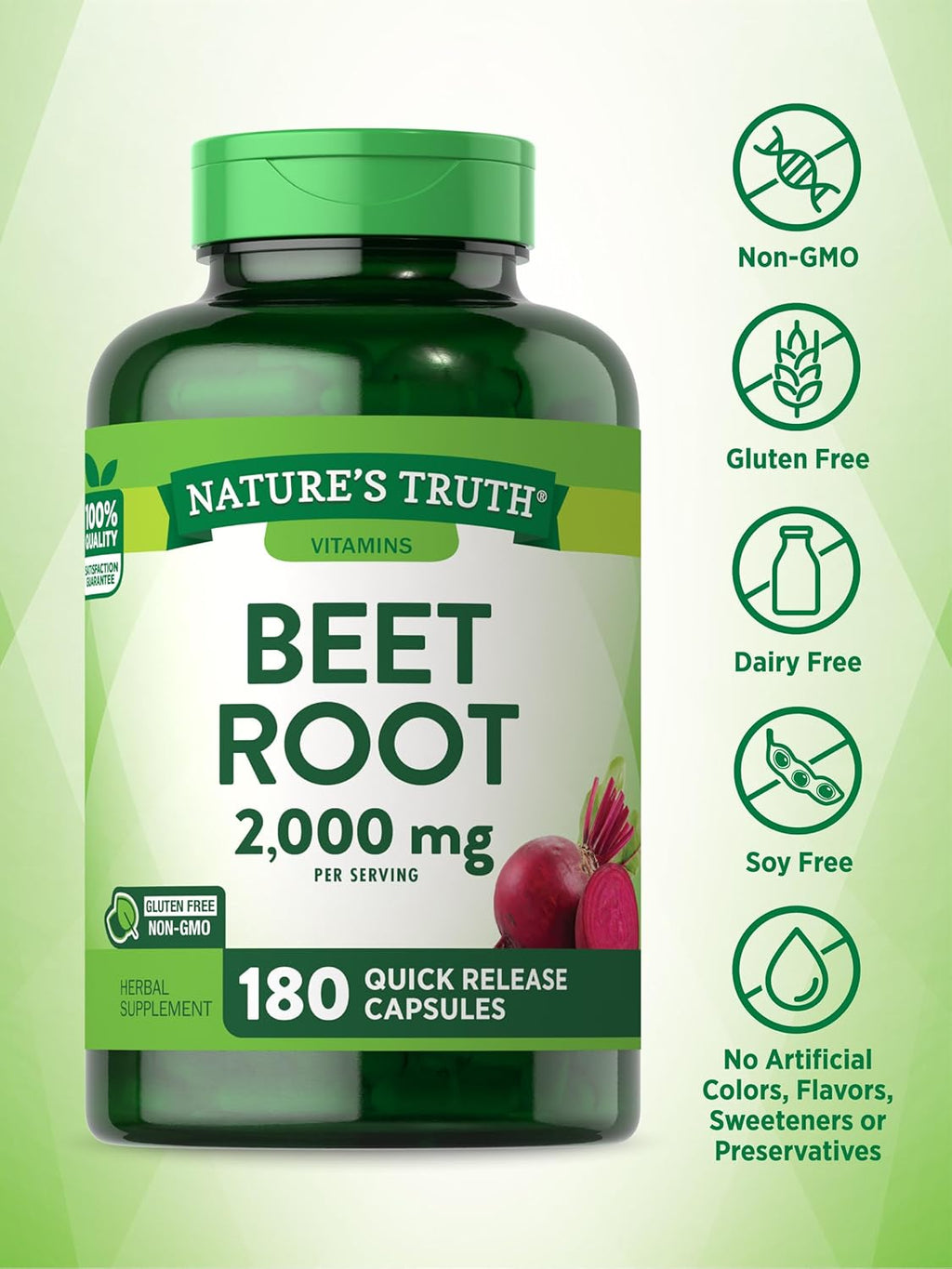 Nature's Truth Raíz de Remolacha Cápsulas 2000mg | 180 Unidades