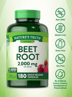 Nature's Truth Raíz de Remolacha Cápsulas 2000mg | 180 Unidades