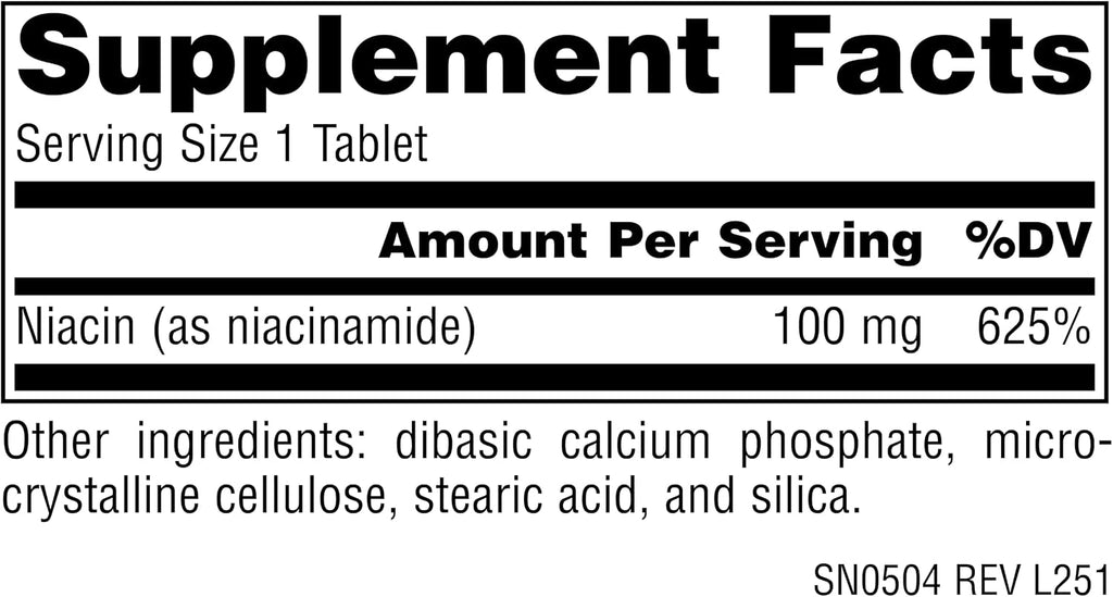 Source Naturals Niacinamida B-3, 100 mg, 250 comprimidos