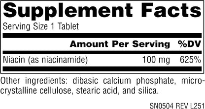 Source Naturals Niacinamida B-3, 100 mg, 250 – Sistema nervioso: Contribuye al funcionamiento normal del sistema – Image 2