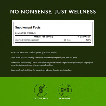 Swanson Vitamina D3 1000 UI - 250 Cápsulas – Función muscular: Contribuye al funcionamiento normal de los – Image 3