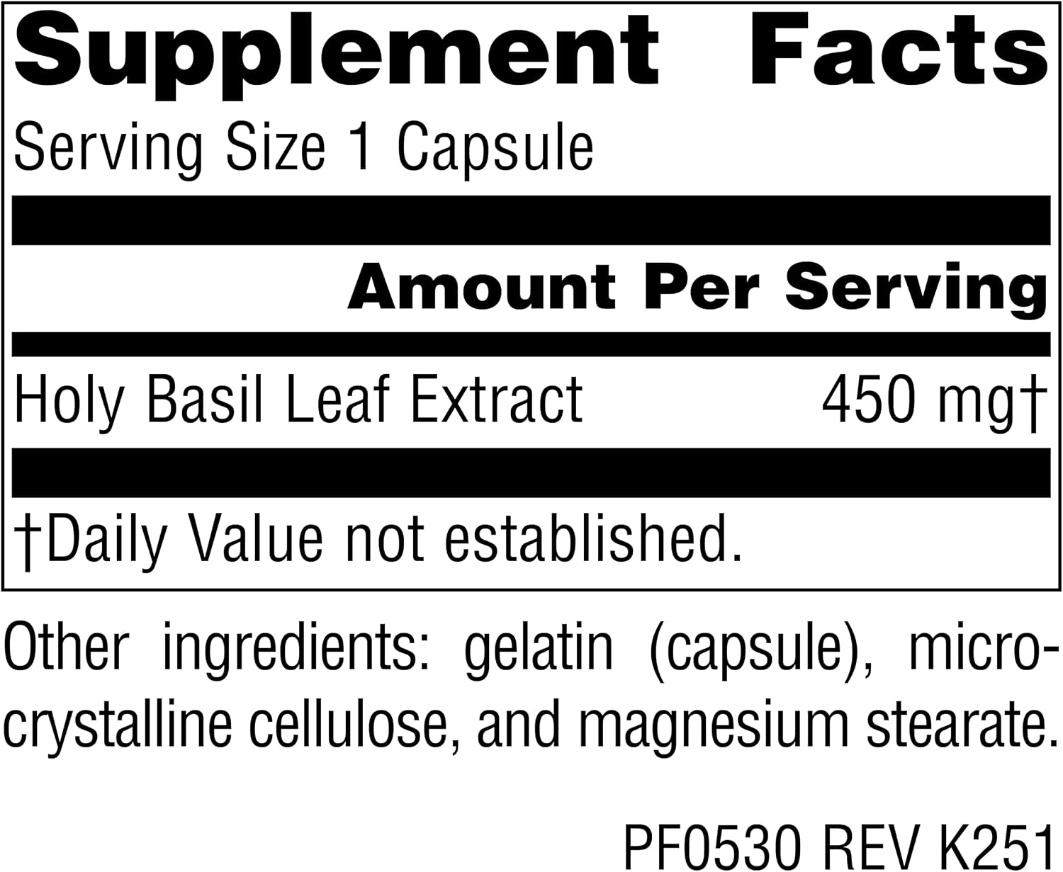 Planetary Herbals Holy Basil (Albahaca Santa) Cápsulas, 60 Cápsulas