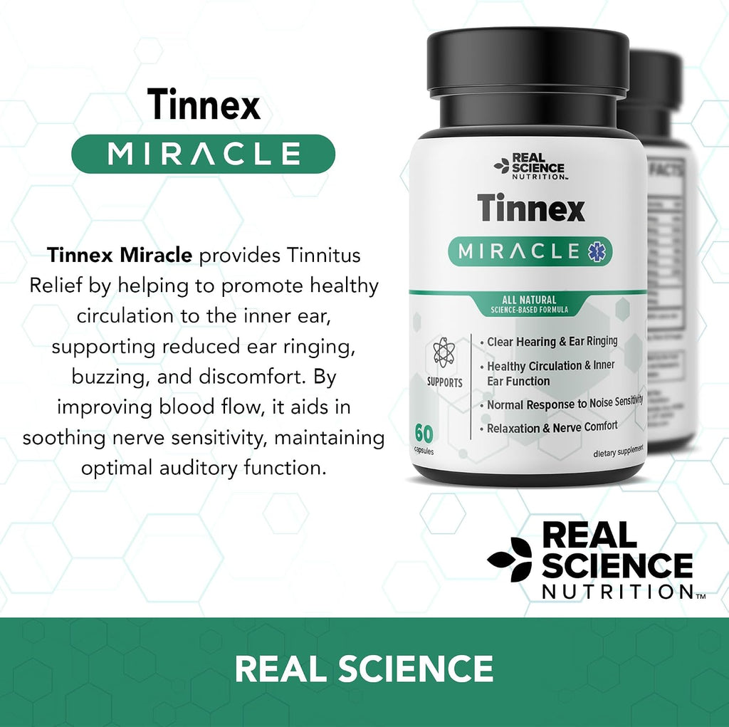 Tinnex Miracle - Complemento Alimenticio para el Apoyo Auditivo con Vitaminas B, C, K y Óxido Nítrico