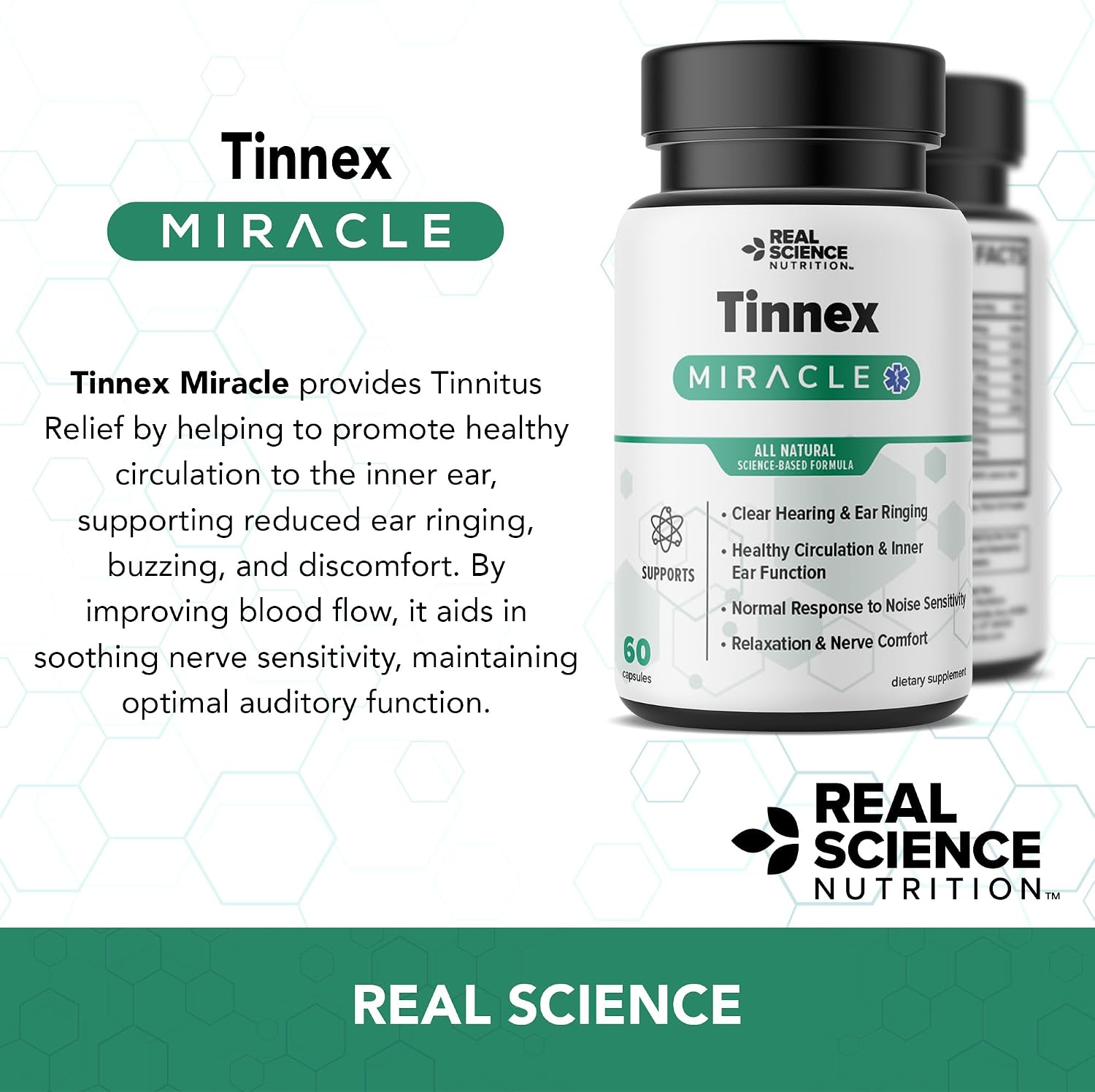 Tinnex Miracle - Complemento Alimenticio para el Apoyo Auditivo con Vitaminas B, C, K y Óxido Nítrico