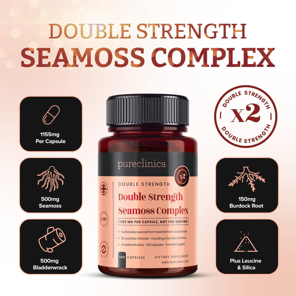 pureclinica Complejo de Musgo Marino Doble Concentración - 1155mg, 120 Cápsulas