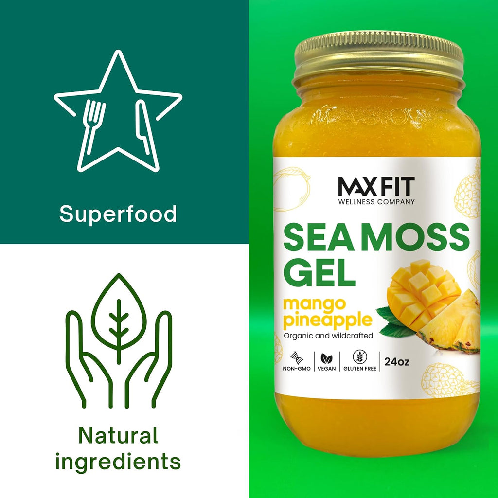 Gel de Sea Moss Orgánico Wildcrafted de Santa Lucía - 92 Vitaminas y Minerales - Vegano