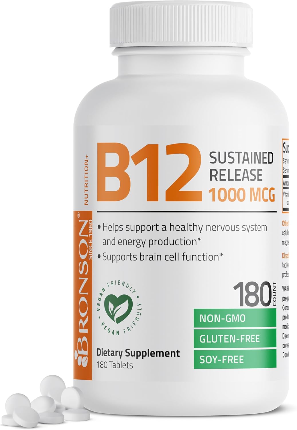 Bronson Vitamina B12 1000 mcg de Liberación Sostenida - 250 Tabletas