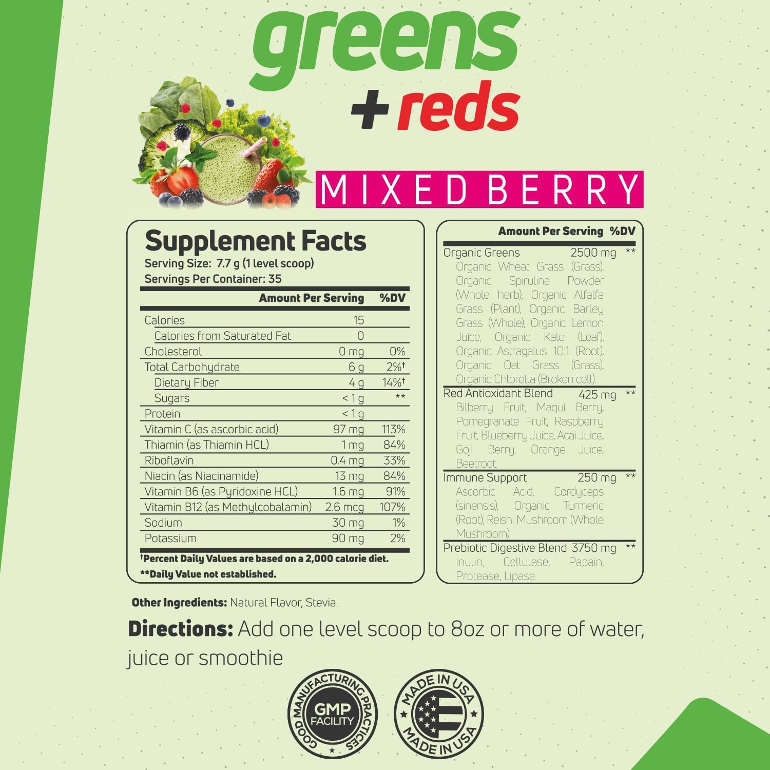 Forzagen Vegan Greens & Reds Superfood Powder - Polvo de Superalimentos Verdes y Rojos Orgánicos