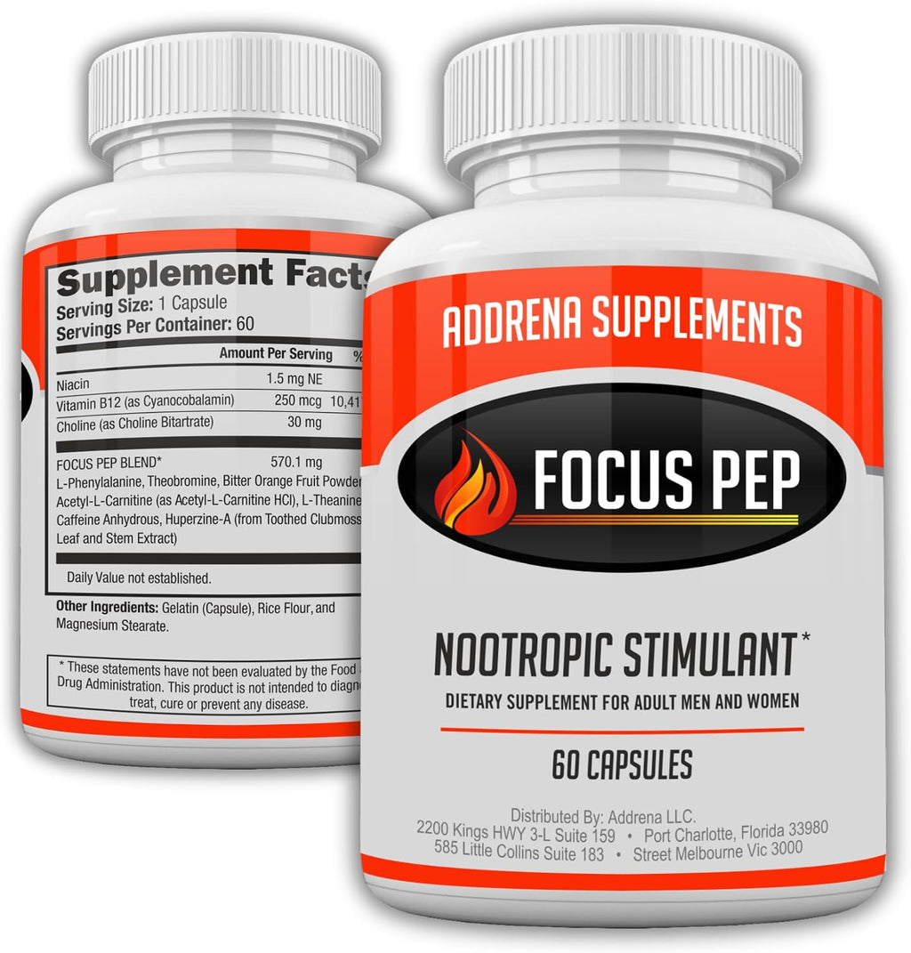 Focus Pep - Estimulantes de venta libre para acelerar de forma natural, 60 comprimidos