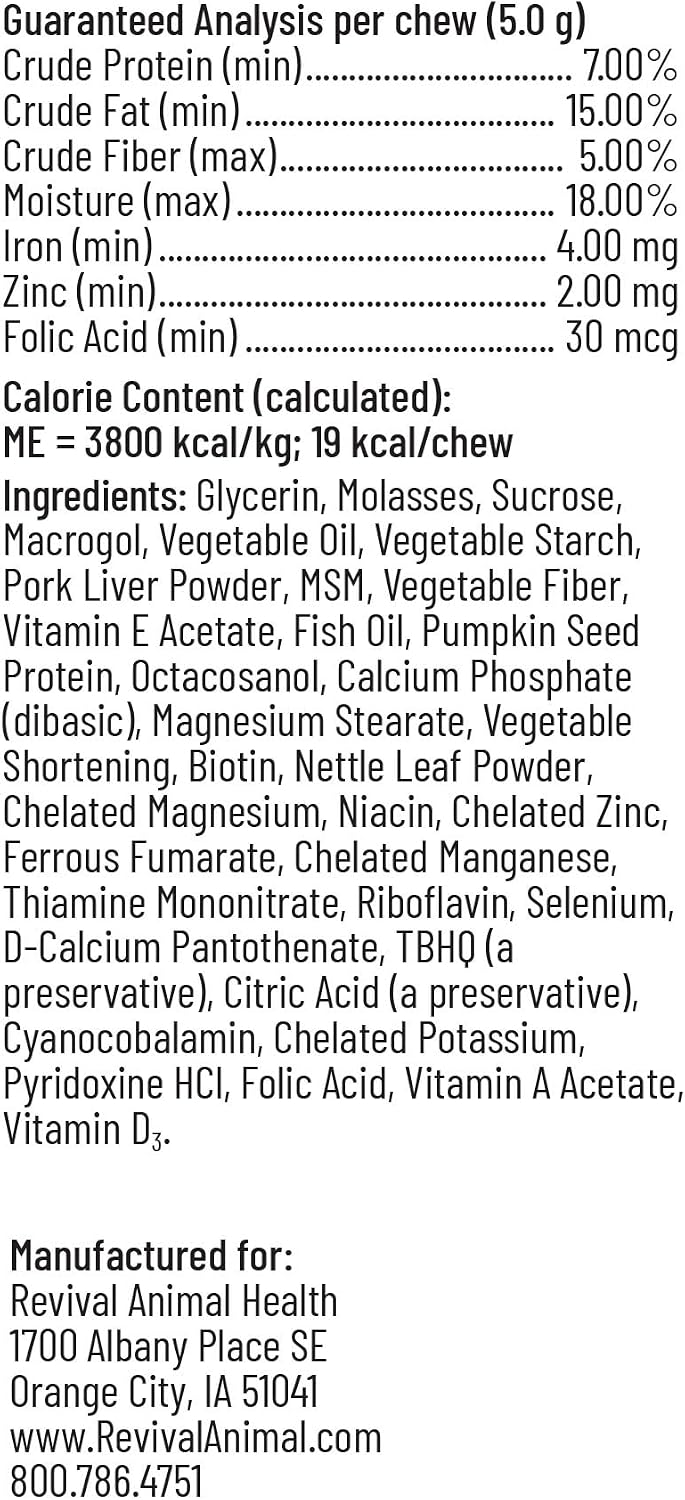 Breeder's Edge Oxy Mate Prenatal Vitamins for Dogs & Cats - Soft Chews with Iron, Folic Acid & Zinc - 60 Count