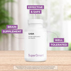 Supersmart - GABA 750mg por Día (Alta Potencia) - Suplemento de Ácido Gamma-Aminobutírico | No-OMG y Sin Gluten - 100 Comprimidos