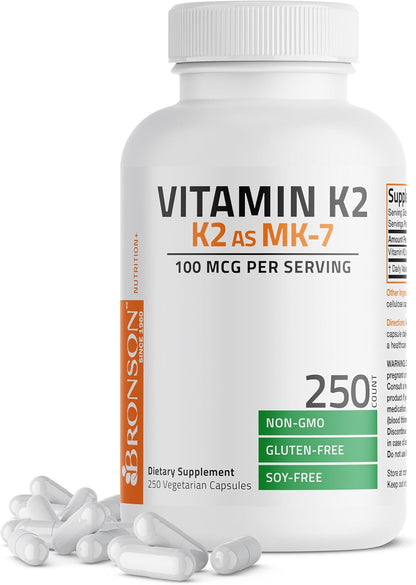 Bronson Vitamina K2 como MK-7 Menaquinona – No-GMO : elaborado sin ingredientes modificados genéticamente. – Image 1