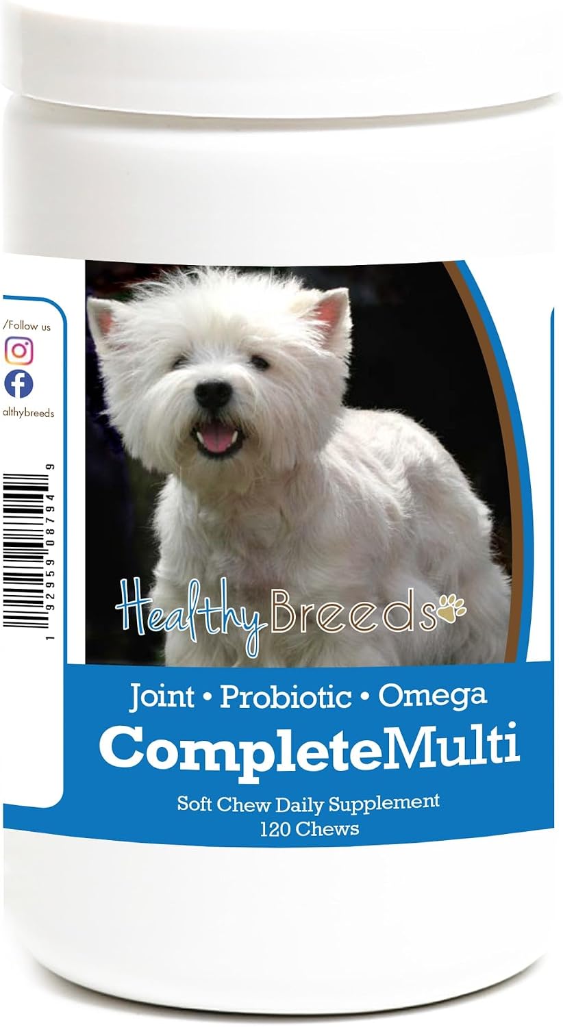 Healthy Breeds Multivitamínico Todo en Uno para West Highland White Terrier – 120 Masticables