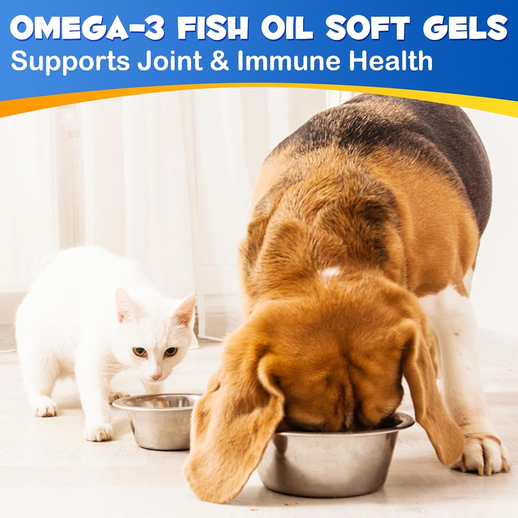 Omega-3 Aceite de Pescado para Perros - 120 Cápsulas Blandas con EPA y DHA