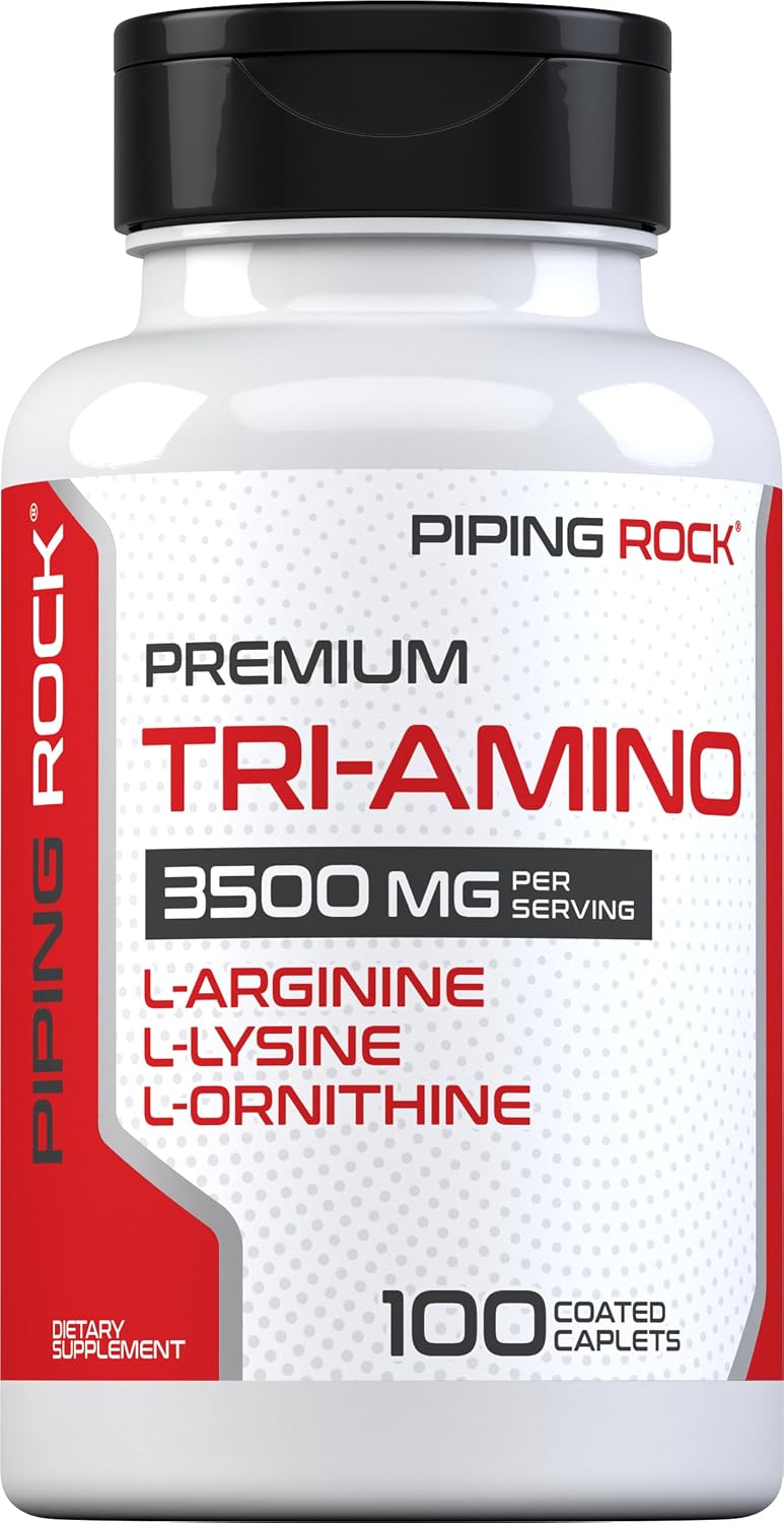 Piping Rock Tri Amino Complex con L-arginina, L-ornitina, L-lisina | 100 comprimidos