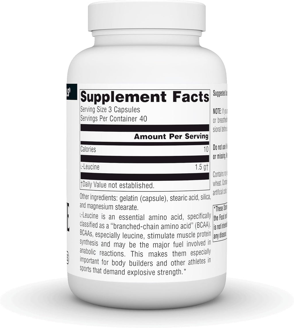 Source Naturals L-Leucine, Essential Amino Acid 500 mg - 120 Capsules
