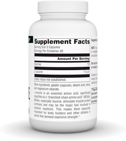 Source Naturals L-Leucina, 500 mg, 120 Cápsulas – Image 3