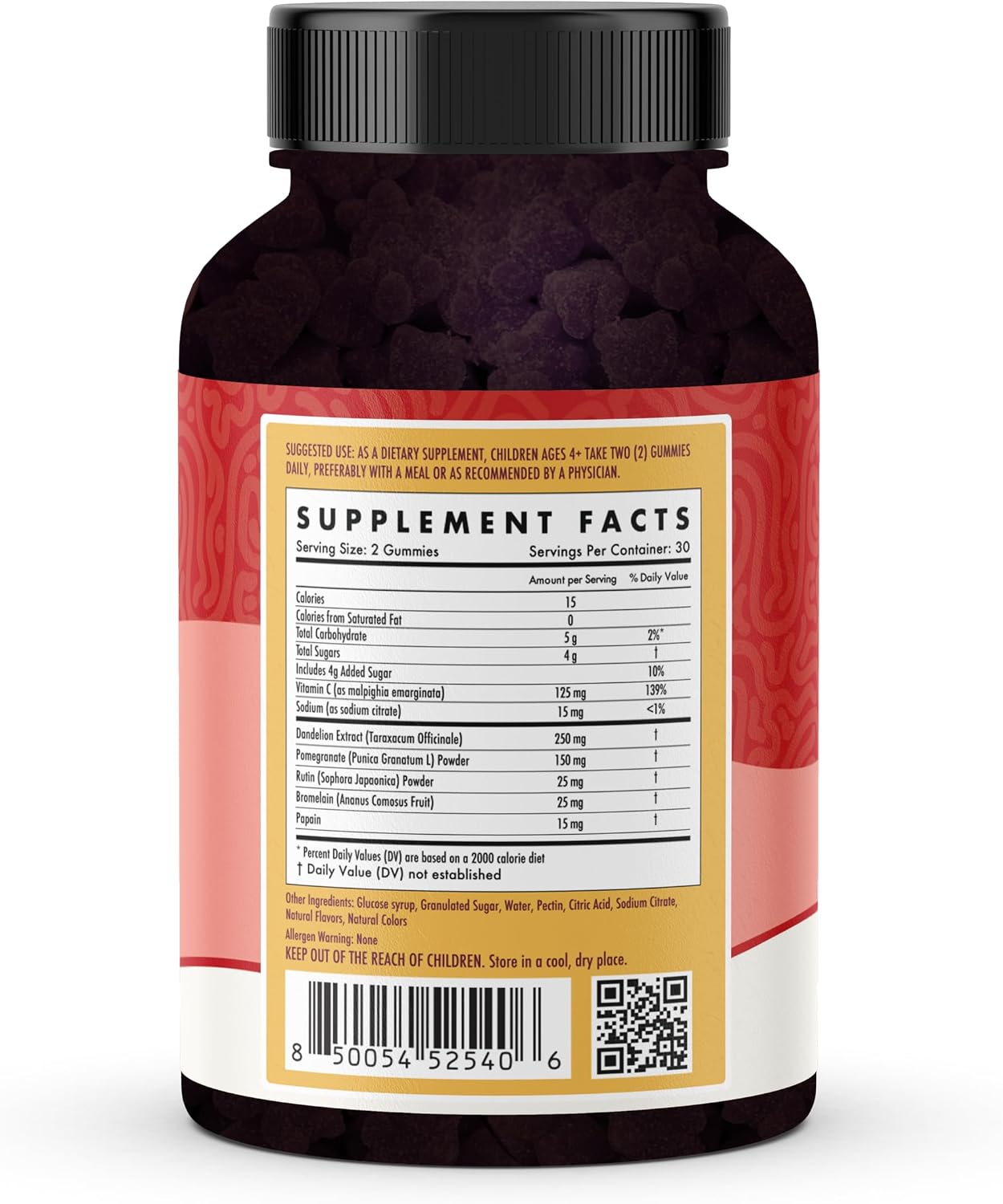 Kids Naturals Spike Support Gummies – Bienestar durante todo el año con Vitamina C, D y Zinc | 60 gominolas (1 mes)