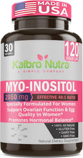 Kaibro Nutra Myo-Inositol con D-Chiro Inositol 40:1, 2050mg, Cápsulas Veganas, 120 Unidades