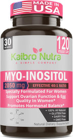 Kaibro Nutra Myo-Inositol con D-Chiro Inositol 40:1, 2050mg, Cápsulas Veganas, 120 Unidades
