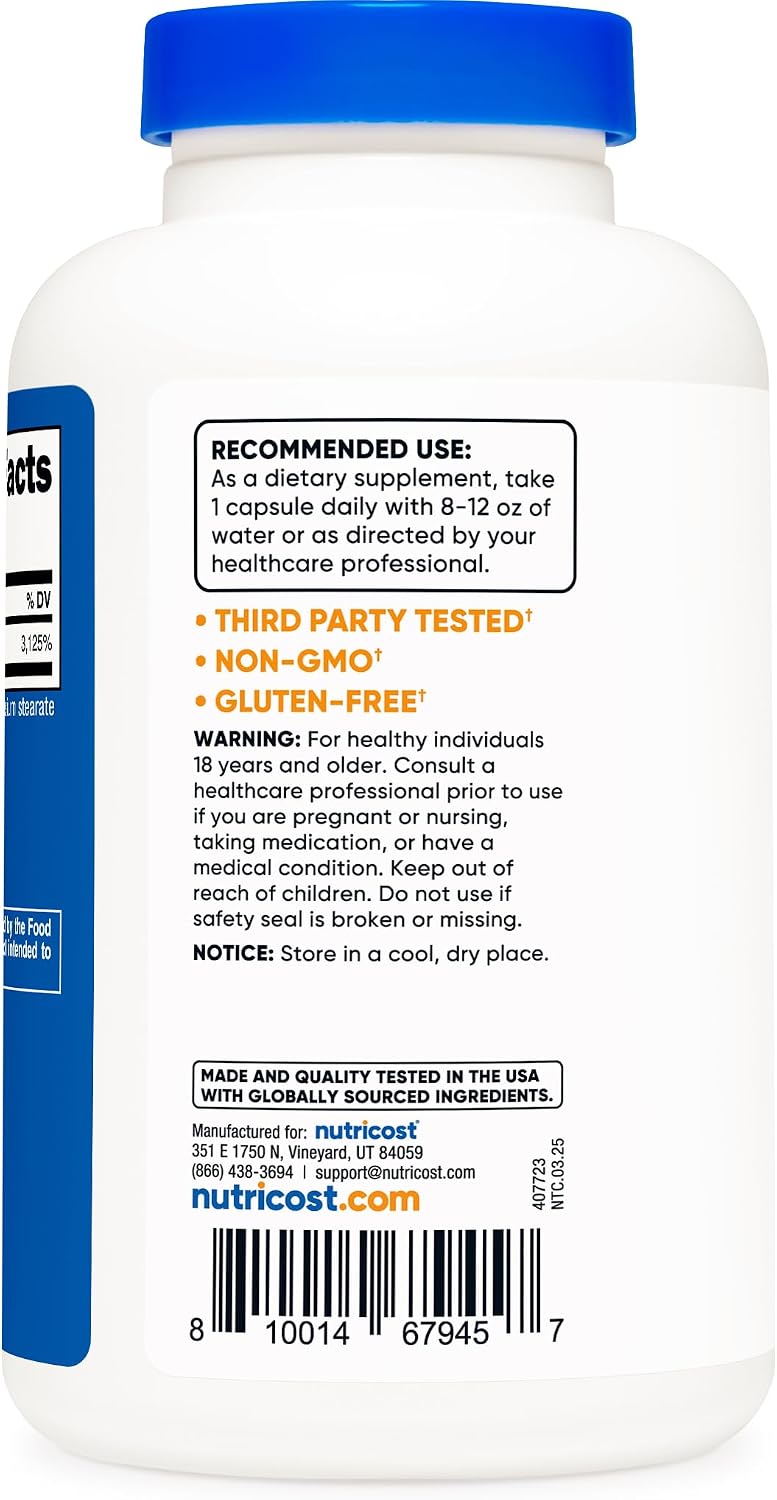 Nutricost Niacinamida (Vitamina B3) 500mg, 240 Cápsulas - Sin Enrojecimiento, No Transgénico, Sin Gluten