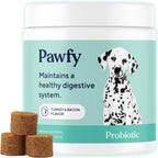 Pawfy Probióticos para Perros | Salud Digestiva y Piel | 30 Chews de Pollo