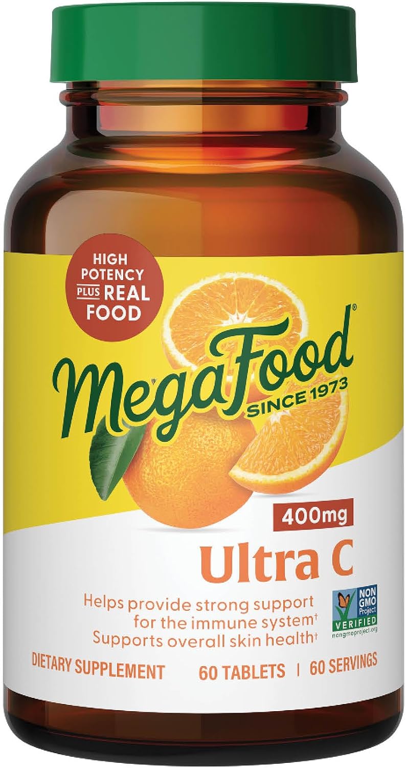MegaFood Ultra C 400 mg - 60 Tablets - Vegan Vitamin C with Real Foods