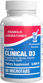 Anabolic Laboratories - Vitamina D3 5000 UI (125 mcg) - 60 Microcomprimidos Vegetarianos de Alta Absorción