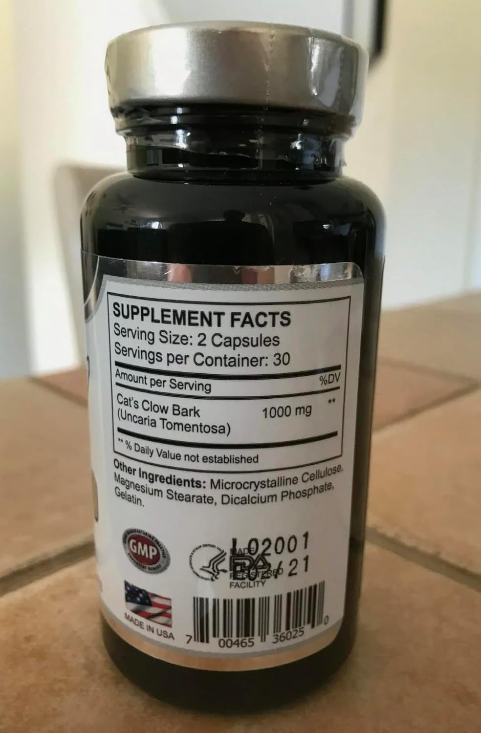Cápsulas fantásticas de uña de gato de 1000 mg | 60 unidades | Suplemento sin OGM y sin Gluten de 1000 mg que favorece la salud de las articulaciones y el sistema inmunológico 60 cápsulas 1 Botella