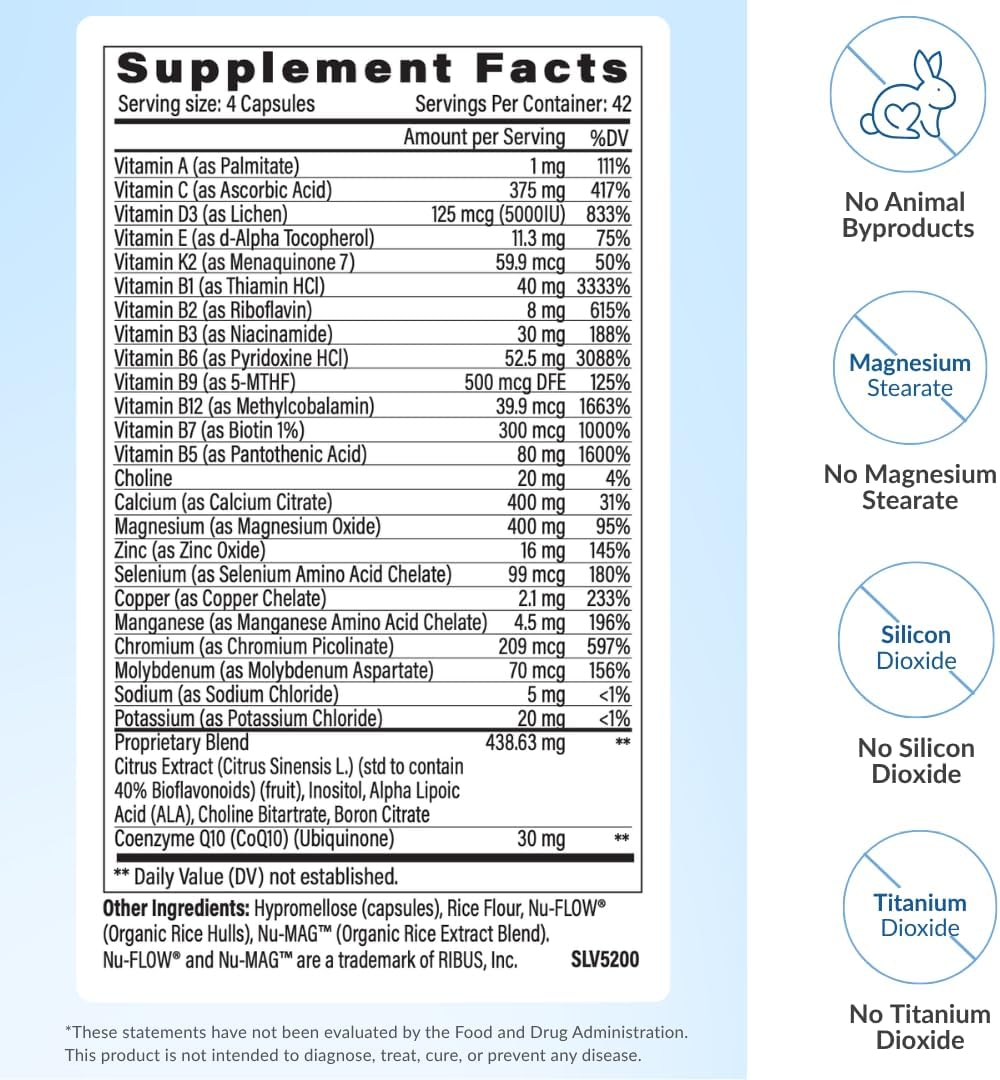 StellaLife DentaMedica Multivitamínico Vegano Diario - Apoyo para Recuperación Dental - 168 Cápsulas
