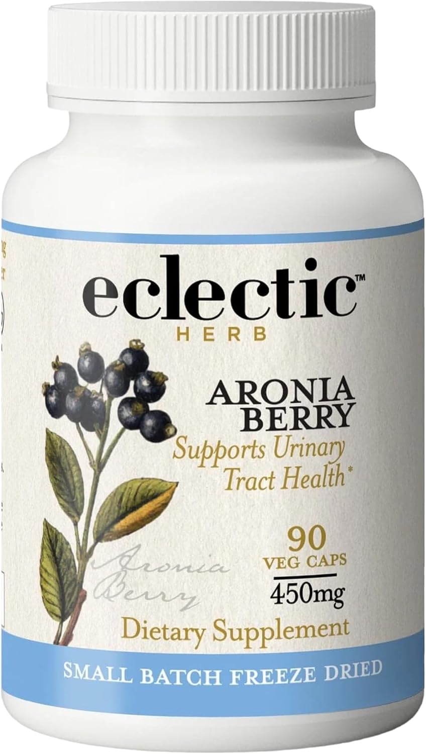 Eclectic Institute Cápsulas de Aronia Orgánica Liofilizada Cruda - 90 Cápsulas (450 mg)