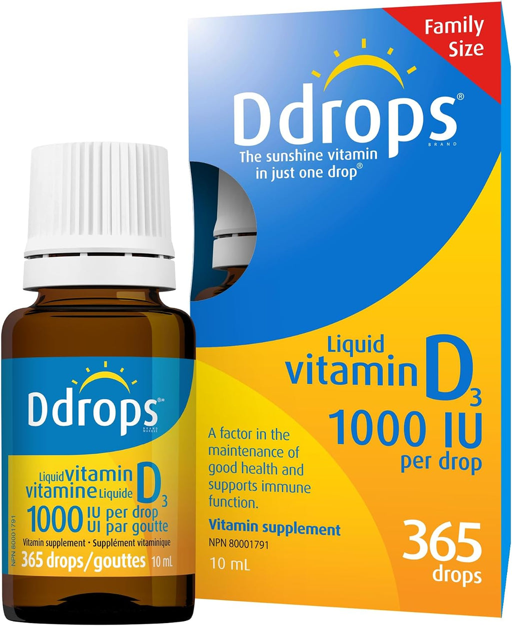 Ddrops Vitamina D3 1000 IU – 365 Gotas Líquidas