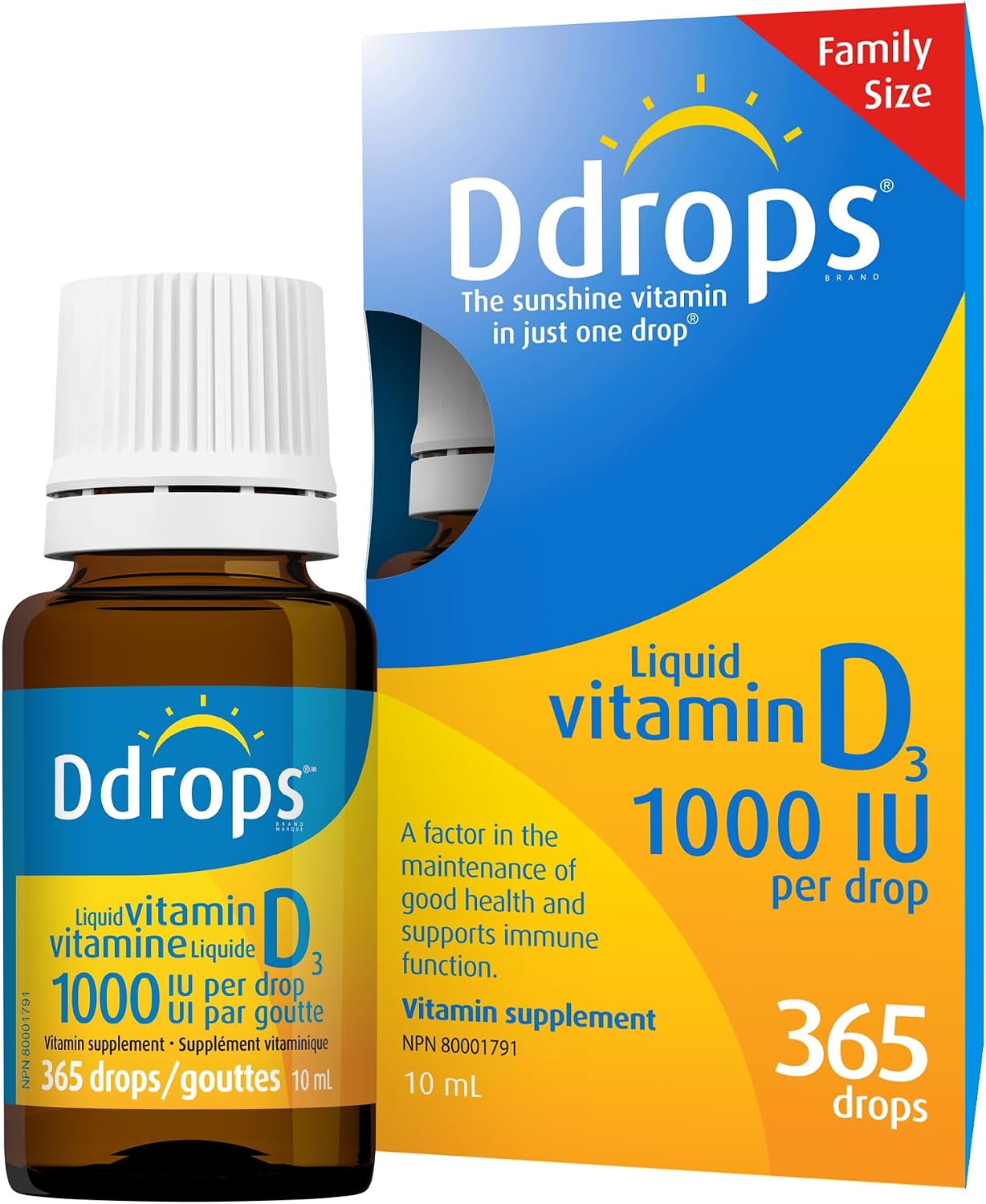 Ddrops Vitamina D3 1000 IU – 365 Gotas Líquidas