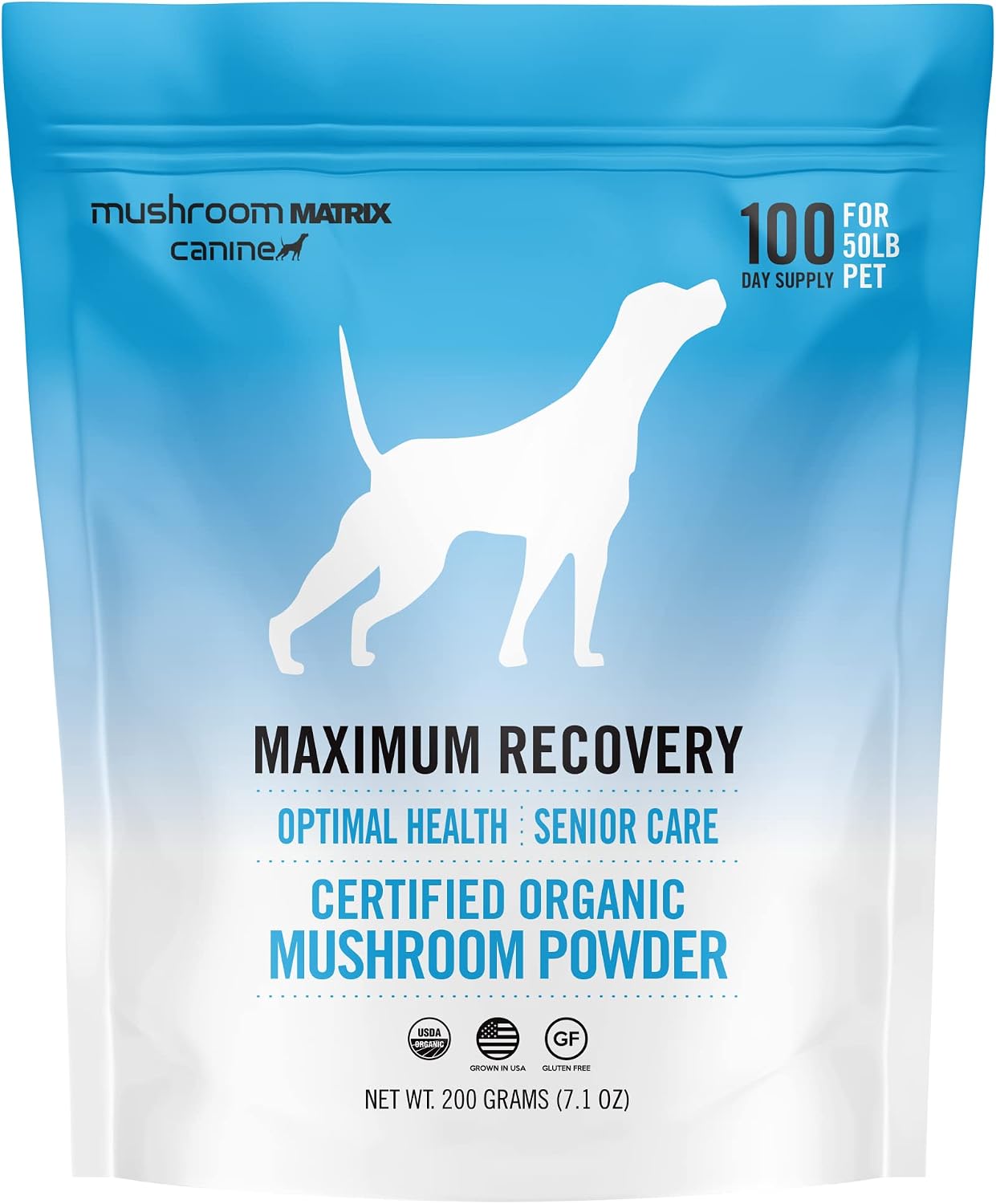 Om Mushroom Matrix Maximum Recovery Suplemento en Polvo de Hongos para Perros y Gatos, 200 g