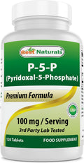 Best Naturals P5P Vitamina B6 (Piridoxal 5 Fosfato) 100 mg - 120 Comprimidos - Forma Activa de Vitamina B6