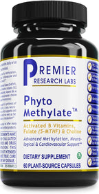 Premier Research Labs Phyto Methylate - B Vitamin Supplement - Supports Methylation, Detox, Brain & Heart Health - 5-MTHF & P5P - 60 Plant-Source Capsules