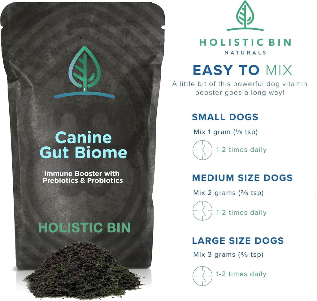 Canine Gut Biome Blend de Holistic Bin - Topper Nutricional con Probióticos y Prebióticos para Perros (50g)