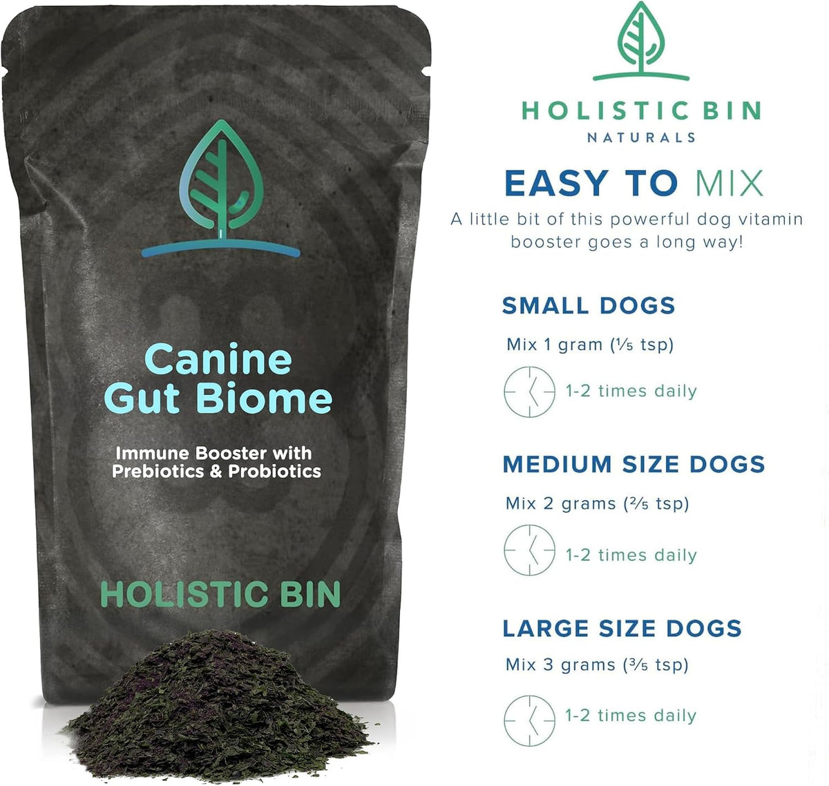 Canine Gut Biome Blend de Holistic Bin - Topper Nutricional con Probióticos y Prebióticos para Perros (50g) – Image 3