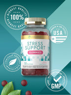 Carlyle Stress Support Gummies - 50 Gominolas con GABA y L-Teanina - Sabor Fresa y Limón - Sin Gluten y No GMO