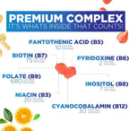 Vitamin B Complex Gummies - Gomitas de Complejo B Extra Fuerte con Vitamina C, Apoyo Inmunológico para Hombres y Mujeres - Suplemento de Energía y Apoyo Cerebral con Ácido Fólico, Niacina, B6, B12 - 120 Gomitas