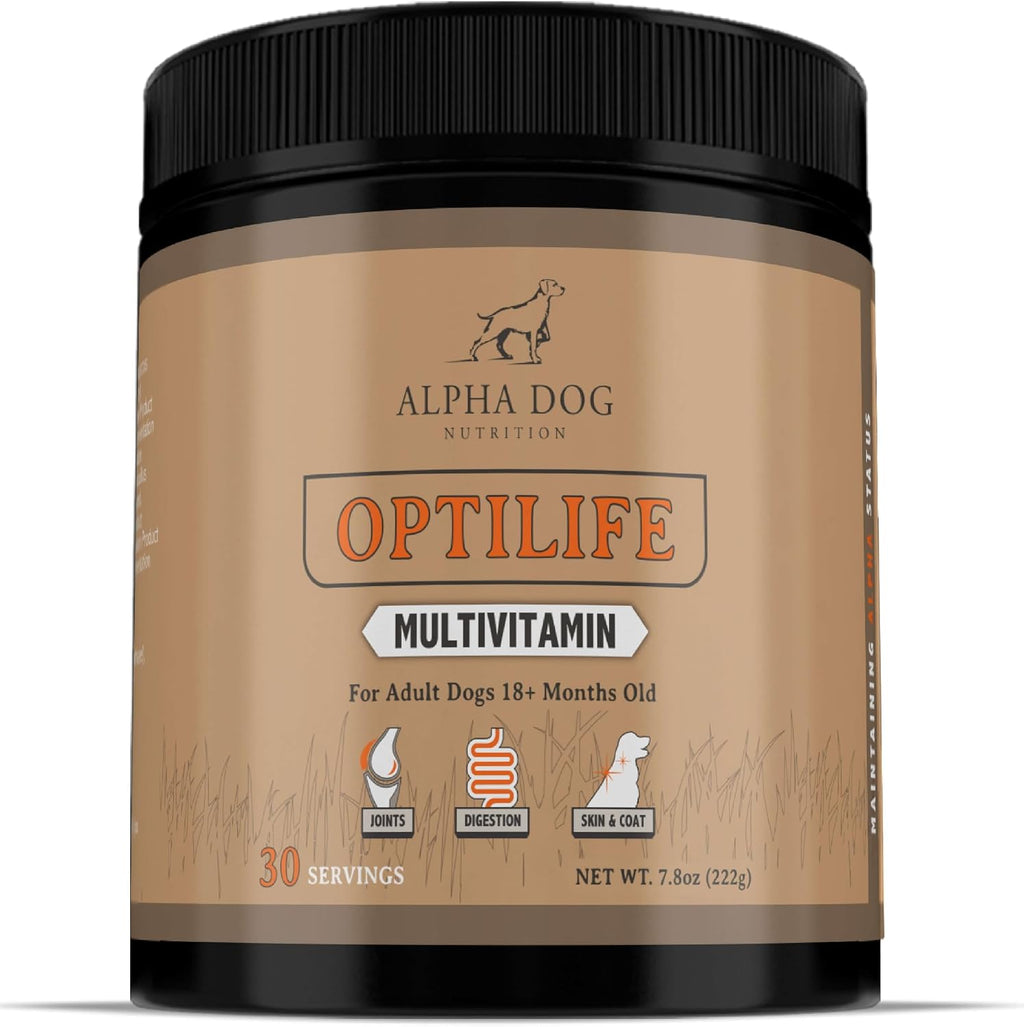 OptiLife Dog Multivitamin Powder - Multivitamínico para Perros Adultos con Probióticos y Glucosamina (30 dosis)
